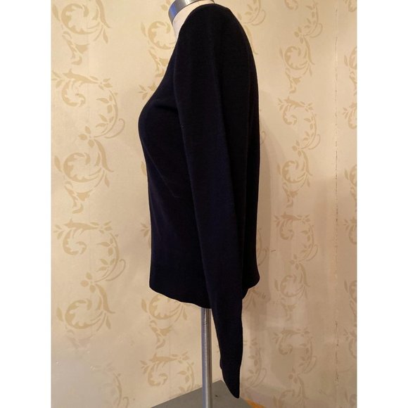 Paris Jaeger 100% Wool Black Sweater Ladies Medium - Picture 2 of 4